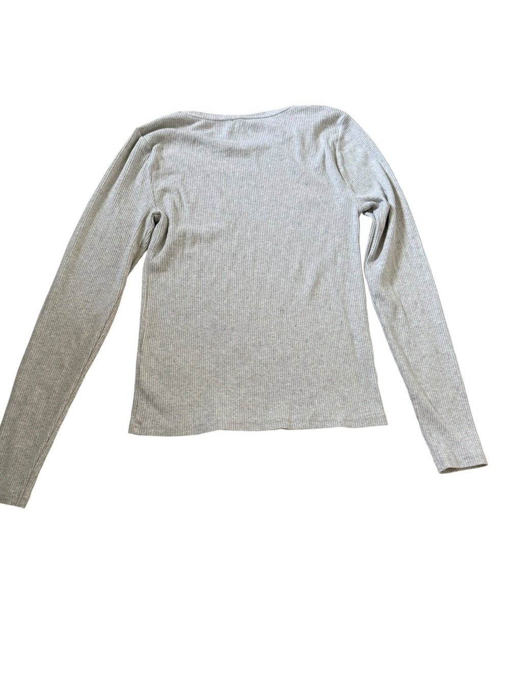 J. Crew Vintage Rib Long-Sleeve T-shirt Sparkle Embellishments Size Medium - Picture 2 of 7